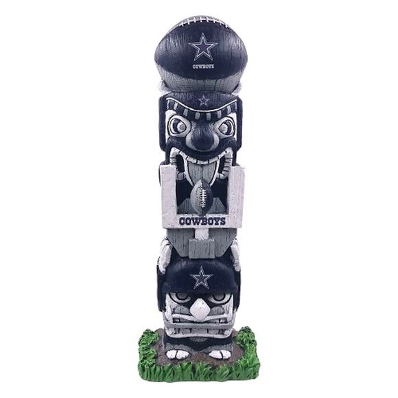 NFL Dallas Cowboys Tiki Face Totem Pole Figurine 16" Indoor/Outdoors Team - Picture 3 of 3